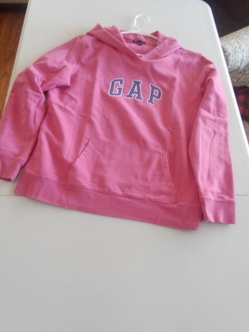 GAP Pink Hooded Pullover with Contrast Lettering